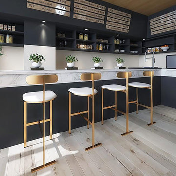 Modern Metal Counter Height Bar Stools with Back Kitchen Chair